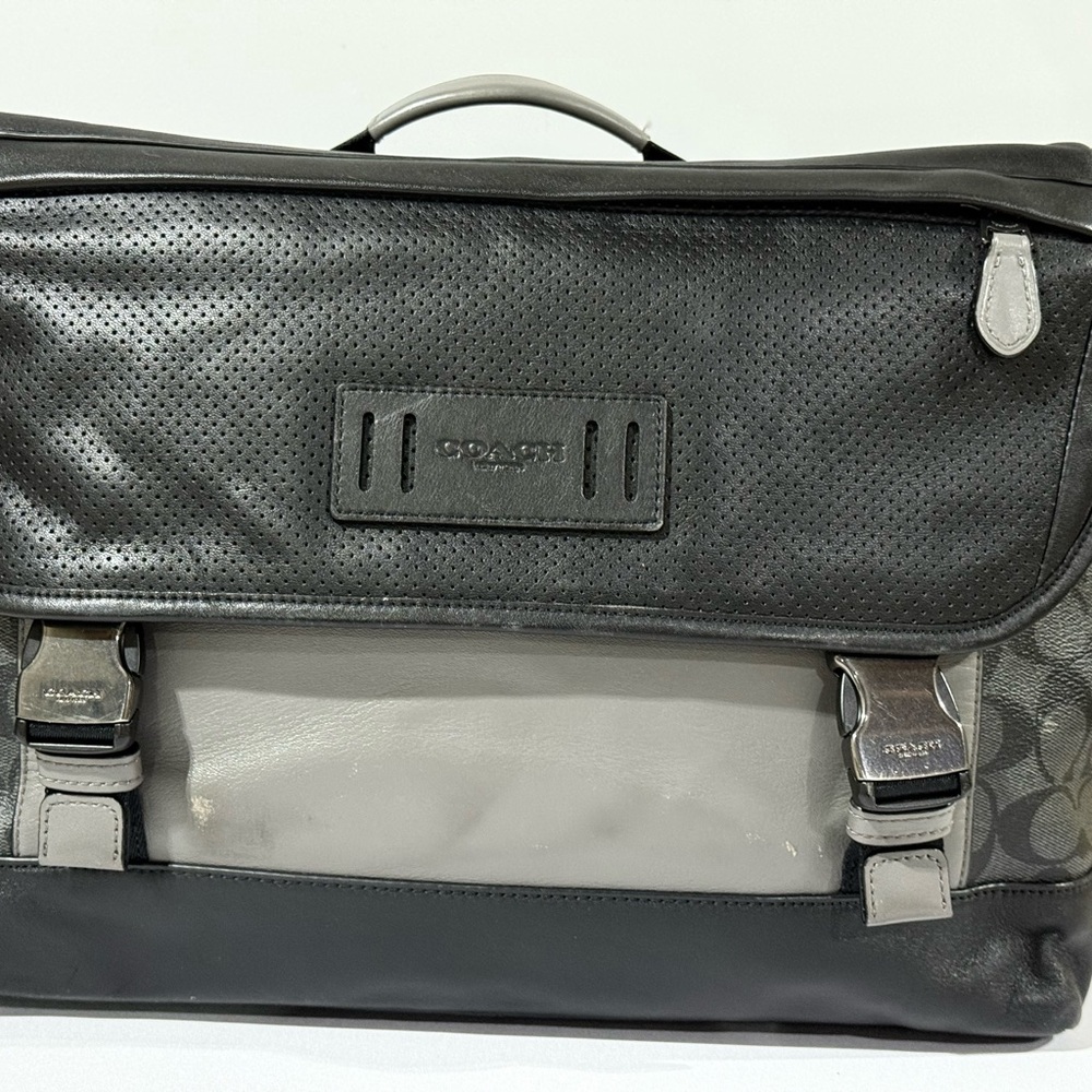 Coach Black and Gray Messenger Bag with Urban Design